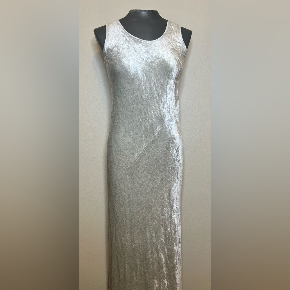 DKNY velvet, feel knit silver grey midi dress size 6